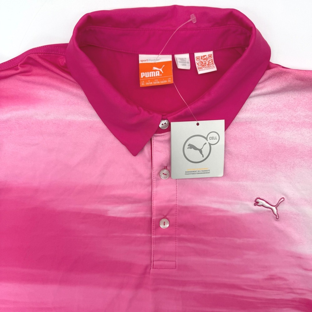 Puma Polo Shirt Mens XL Purple Digi-Sky Beetroot Ombre Dry Cell Golf 565494 01